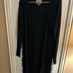 Black Long Open Cardigan